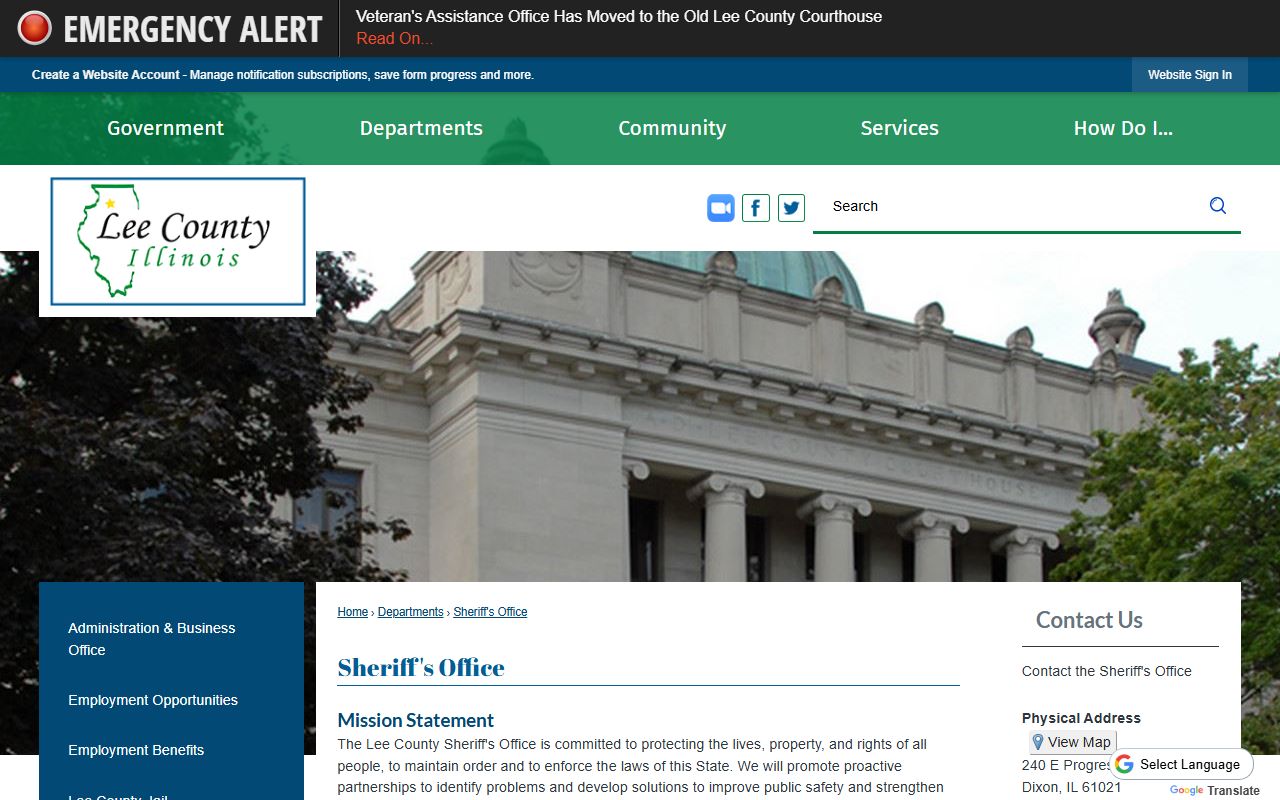 Lee County Sheriff's Office page for the Lee County jail inmate records list