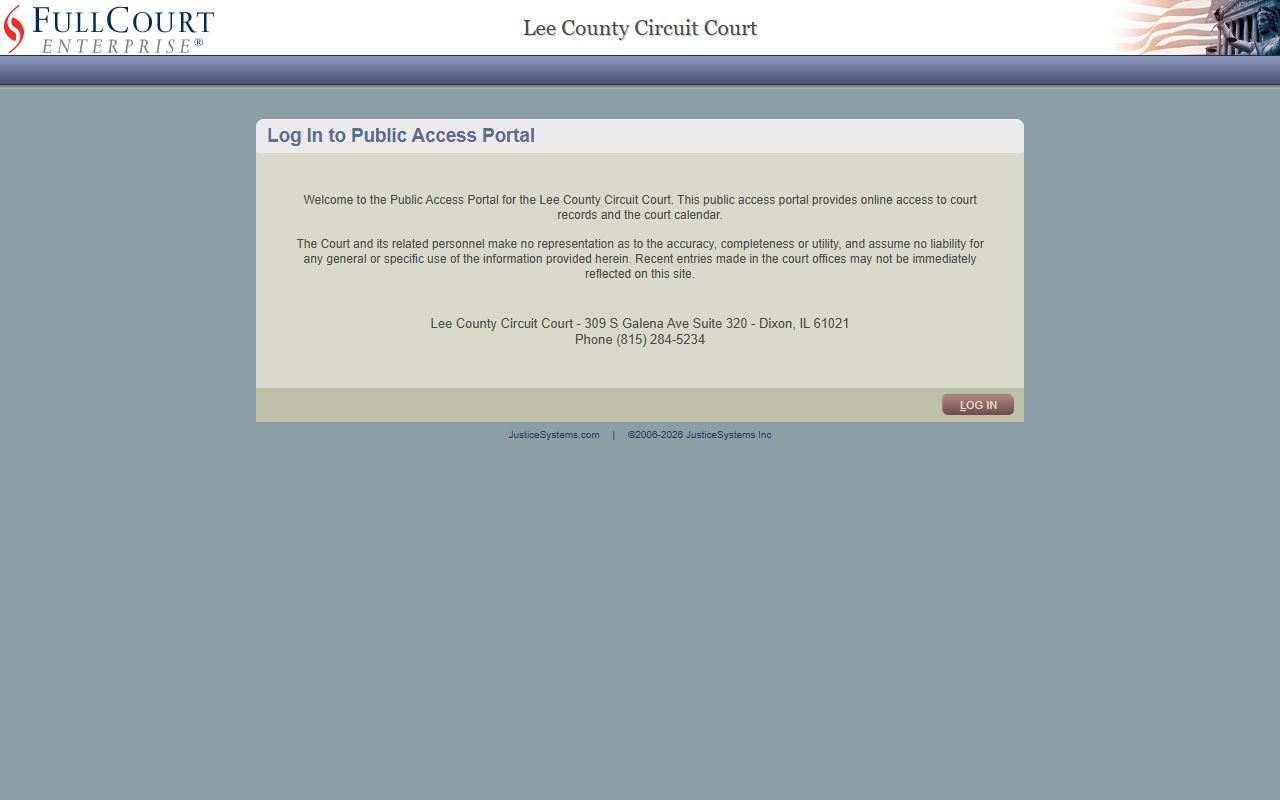 Lee County FullCourt Enterprise login for court records after a jail arrest